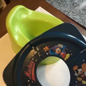 Disney Mickey Mouse  travel Potty Seat and  Lime  green potty